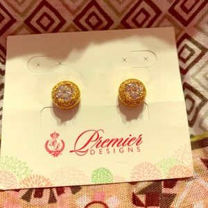 Gold plated studded earrings
